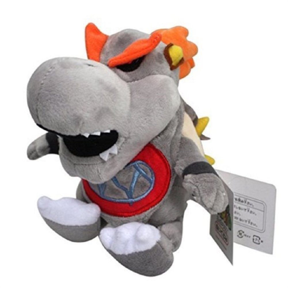 Grey Bowser Jr Dry Bone Plush Doll Stuffed Animal 7"